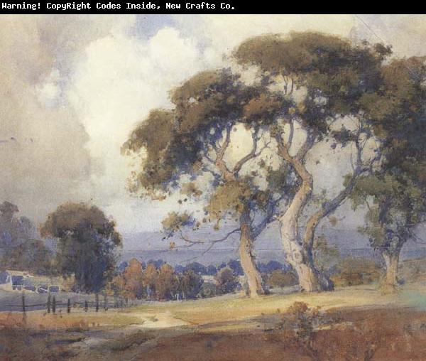 unknow artist Oaks in a California Landscape